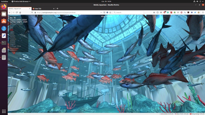 WebGL Aquarium-Ryzen Embedded R1606G