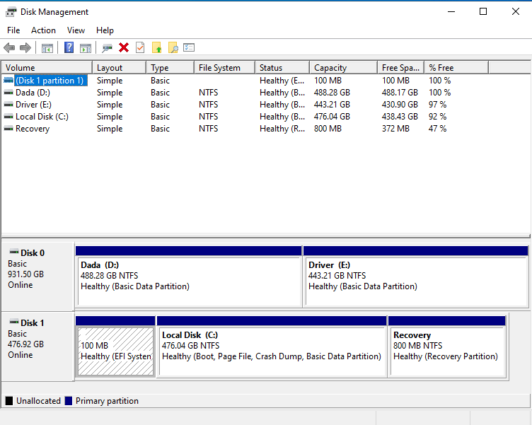 windows 10 disk management