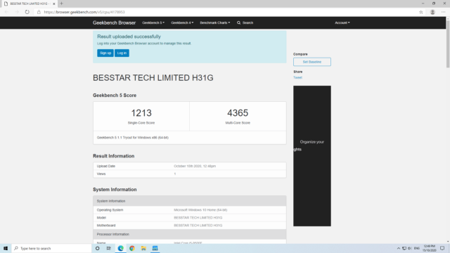 GeekBench CPU