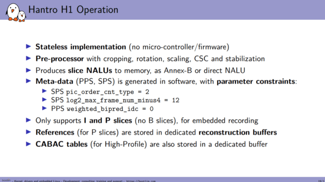 Hantro H1 operation