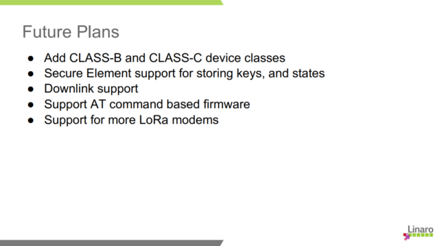 LoRaWAN support for Zephyr OS Future plans