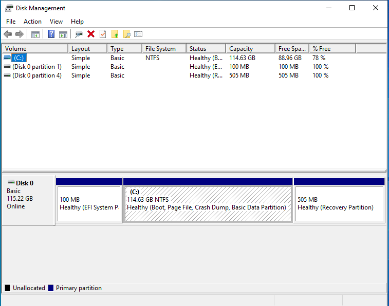  windows-disk-management-128-GB-eMMC-flash 