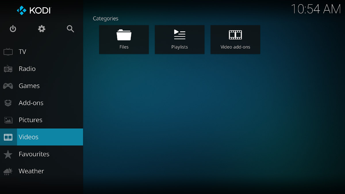 Interfaz de usuario de Kodi 19