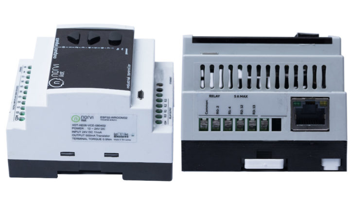 Din-Rail ESP32 industrial controller with Eternet