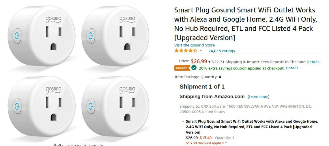 ESP8266 smart plug pack discount