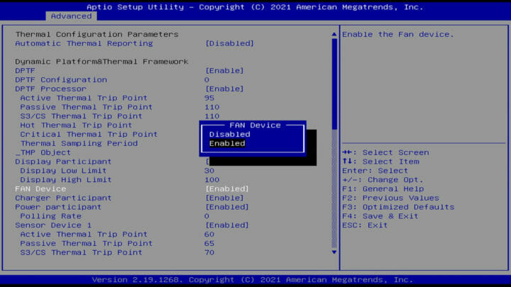 bios fan settings