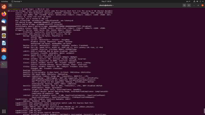 ubuntu pcie configuration