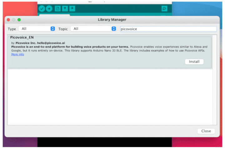 PicoVoice Arduino Library