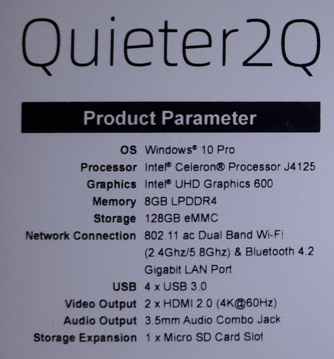 Especificación de Quieter2