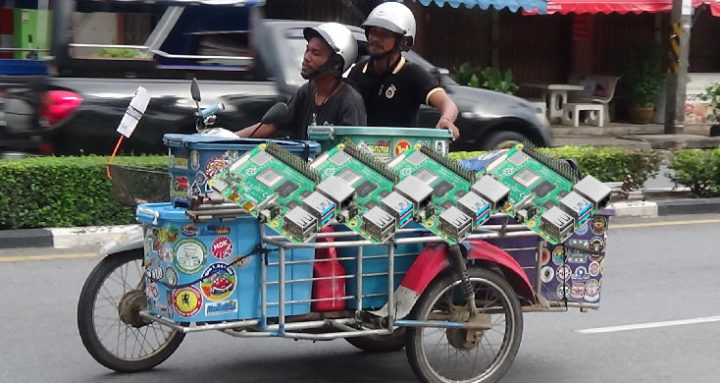 Buy second-hand Raspberry Pi on motorbike