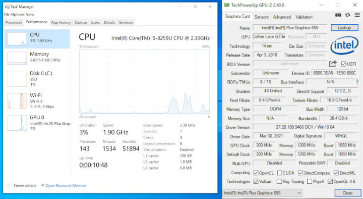 Task Manager, GPU-Z