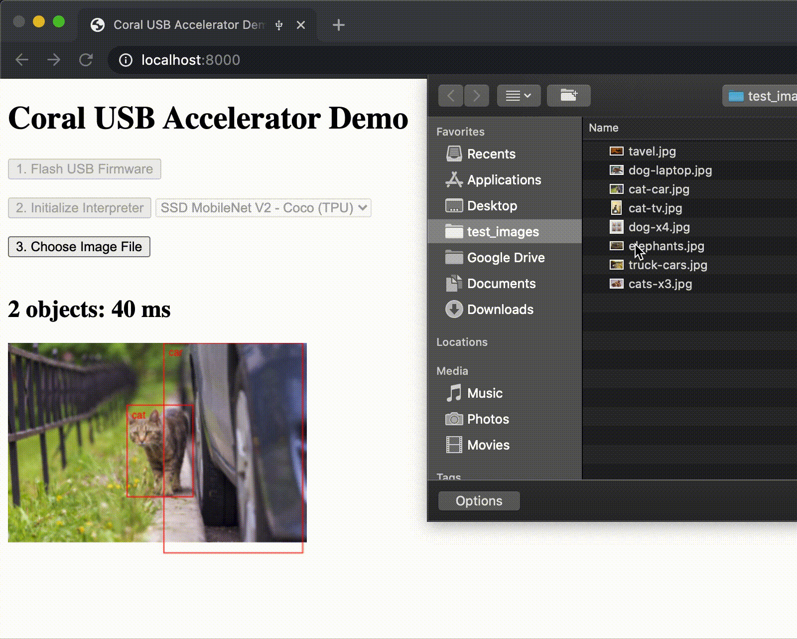 WebCoral Coral USB Accelerator Chrome