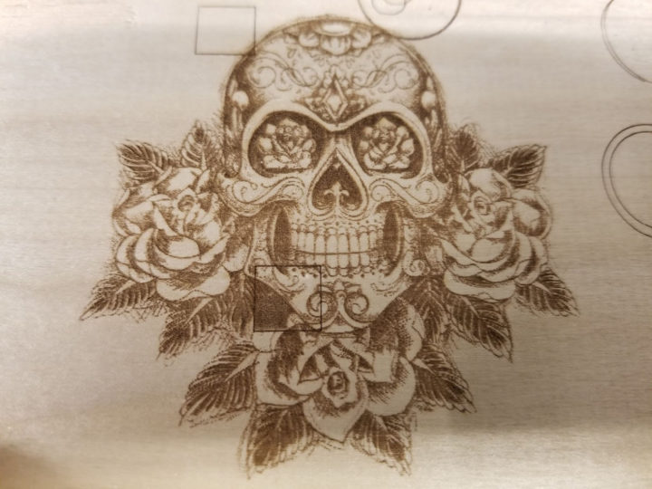 head skull laser engraving