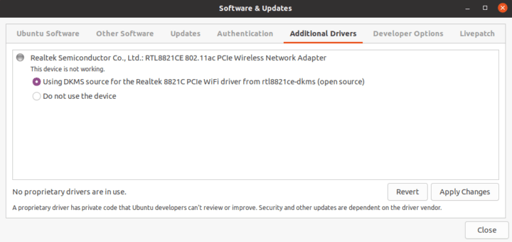 ubuntu rtl8821ce wifi driver