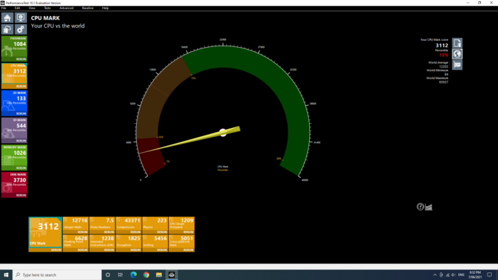 windows cpu passmark