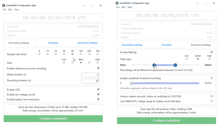 AudioMoth Configuration App