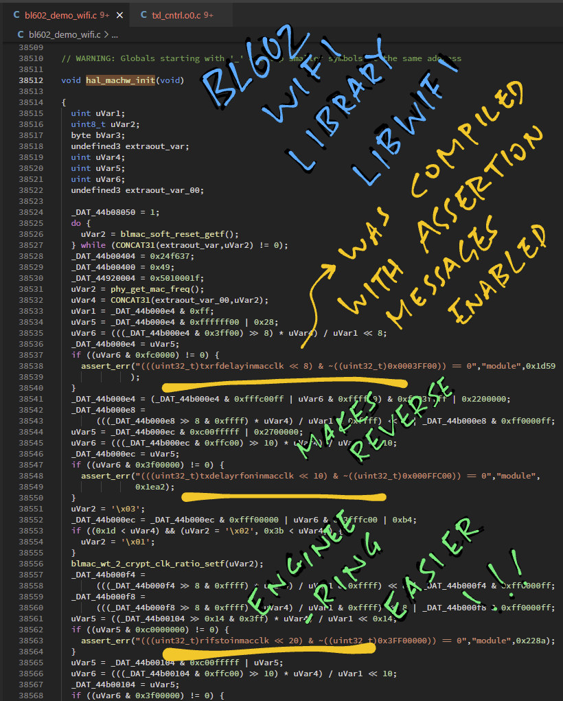 BL602 decompiled C code