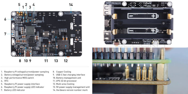 GeeekPi UPS Plus Module Raspberry Pi 4