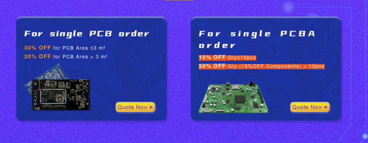 PCB & PCBA order discount & coupons