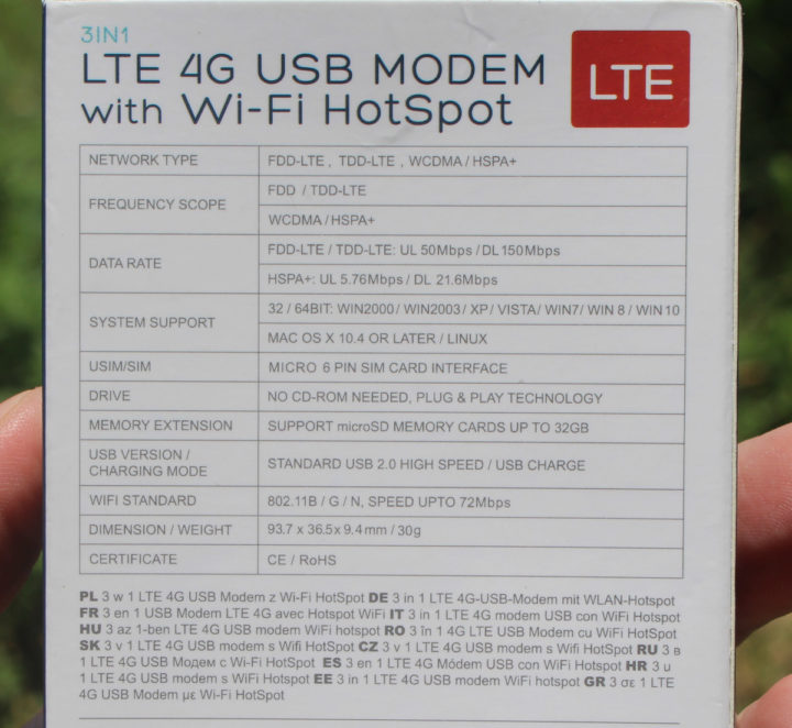 Módem USB LTE 4G 3 en 1 con ancho de punto de host Wi-Fi