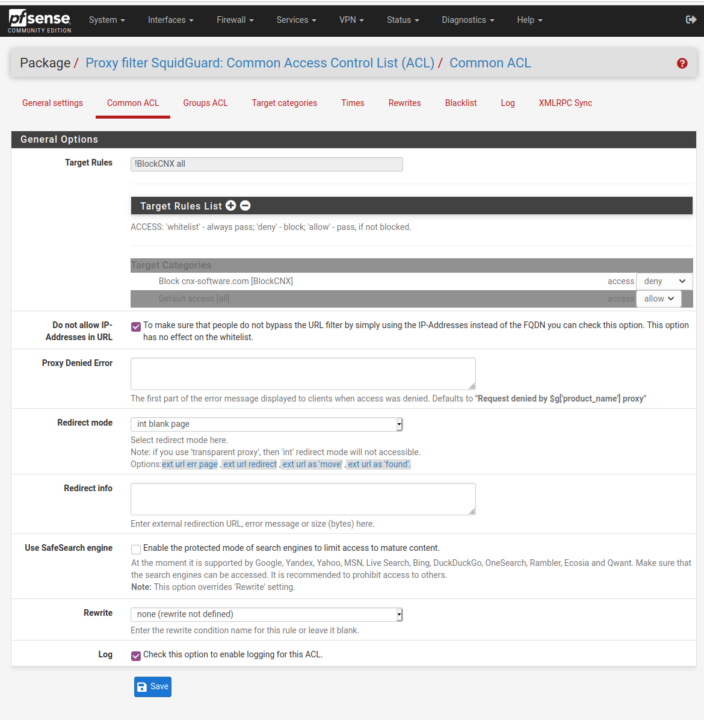 pfsense squidguard