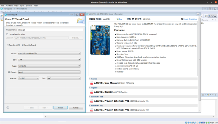 RT-Thread Project PROUGEN G1 board