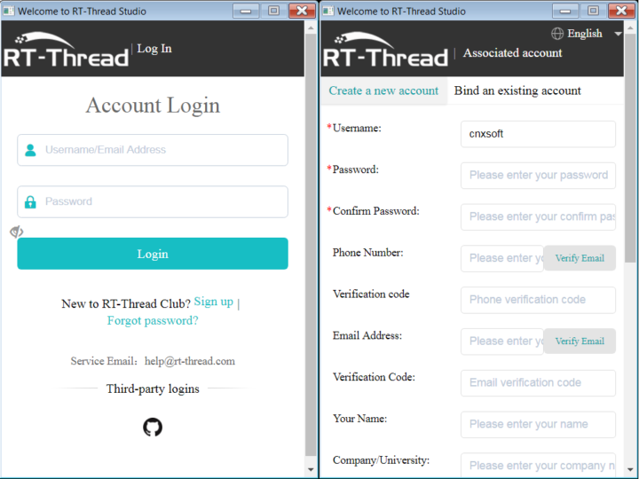 RT-Thread Studio Login