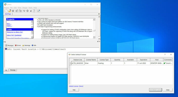 Libero SoC Windows Silver License ACTEL_BASESOC