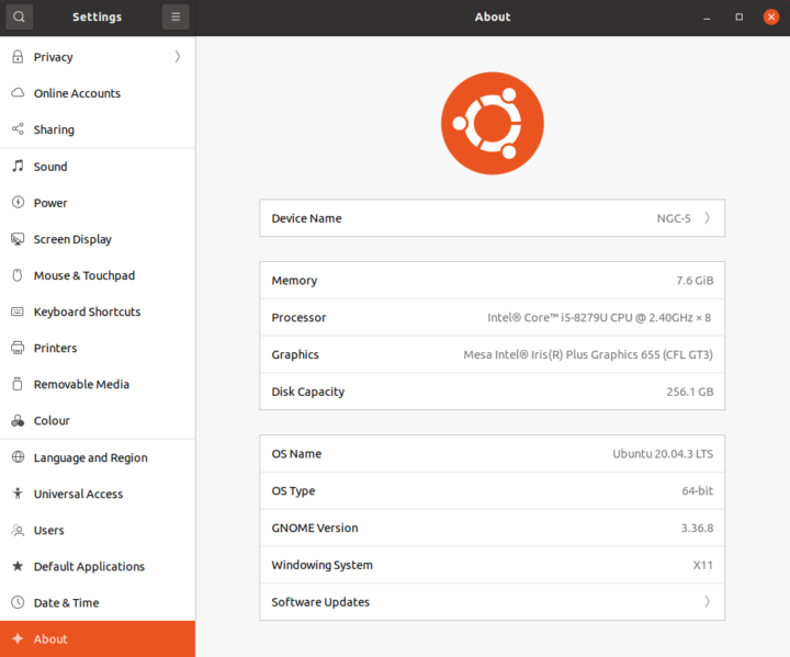 MINIX NGC-5 ubuntu info