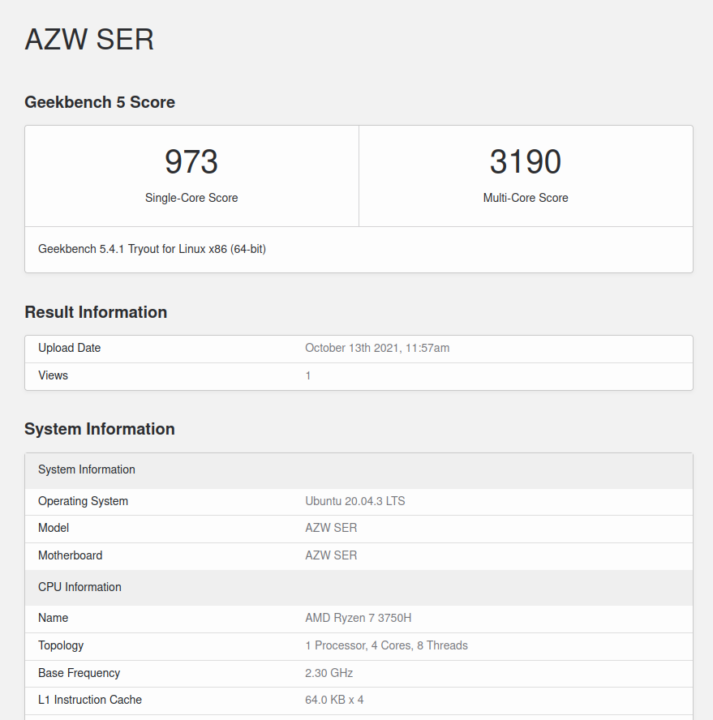 azw ser ubuntu geekbench 5 cpu