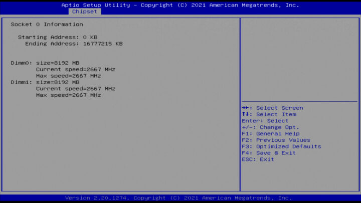 Aptio DRAM speeds