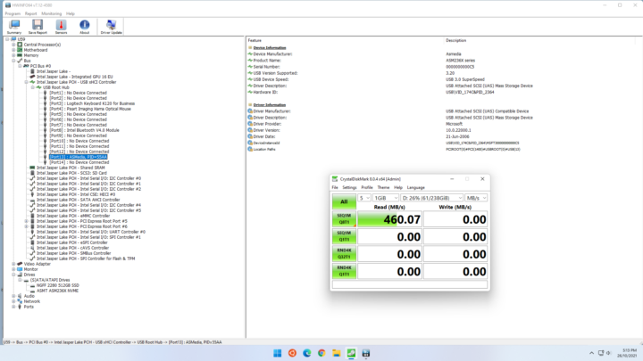 Beelink U59 windows rear usb speed