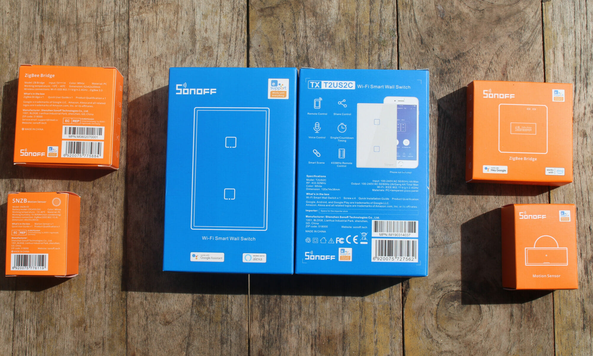Sonoff T2 Switch Zigbee Bridge Motion Sensor