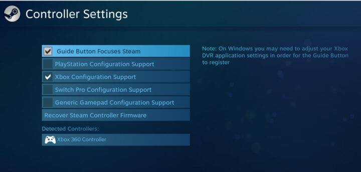 Steam Controller Settings