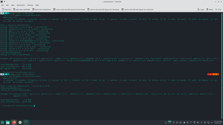 manjaro base-devl