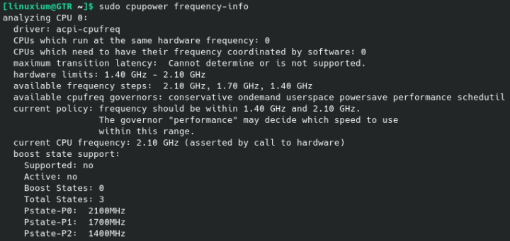 manjaro performance govenor