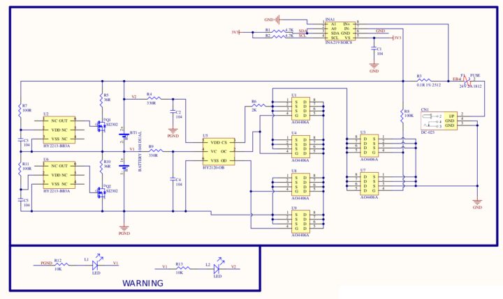 18650 battery protection charging circuit