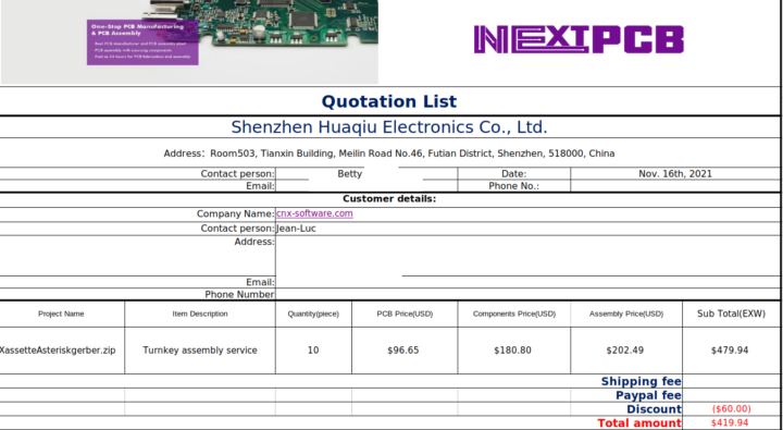 NextPCB quotation