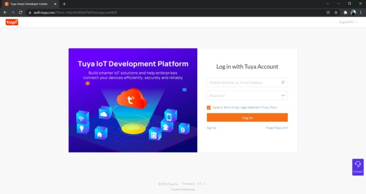 Tuya Login Page