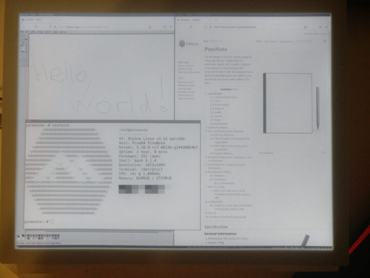 Alpine Linux PineNote