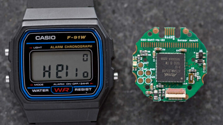 Casio F-91W Microchip SAM L22 board