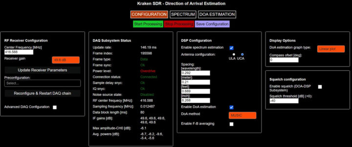 Kraken SDR web interface