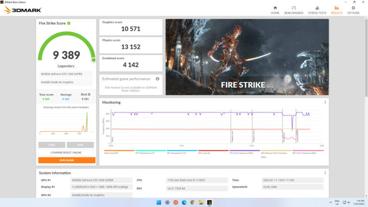 3DMark fire strike thunderbolt