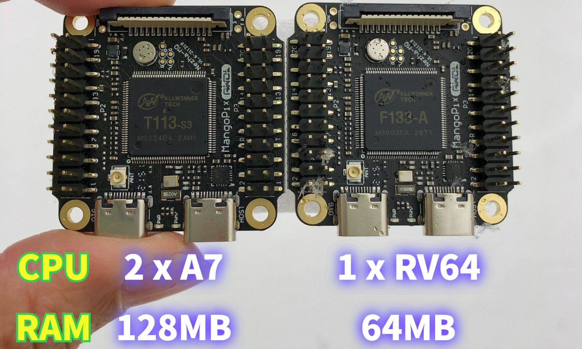 Arm RISC-V MangoPi MQ boards