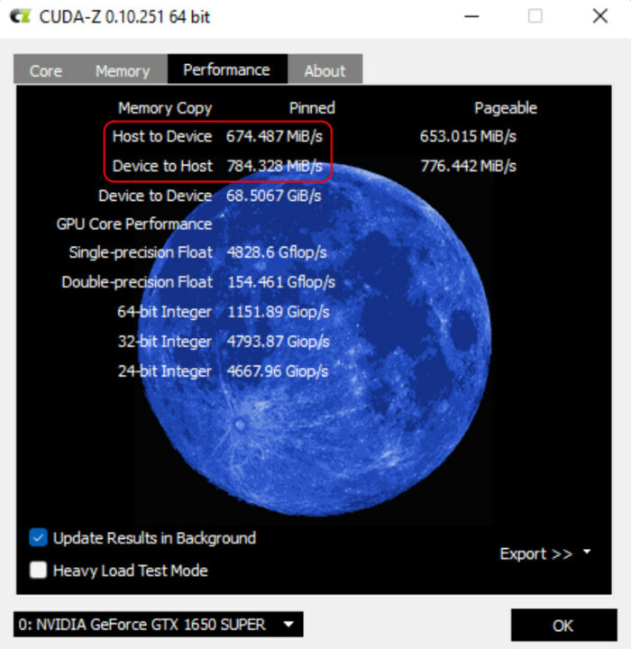 CUDA-Z lower bandwidth