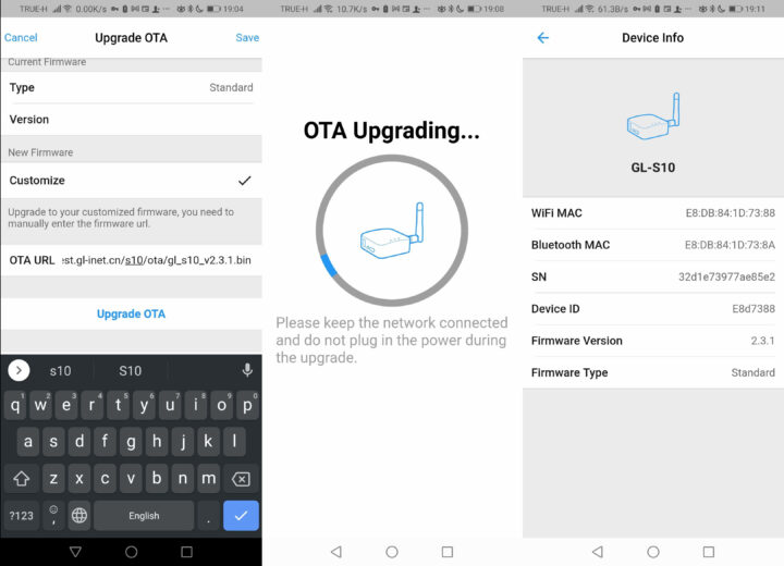 GL-S10 OTA upgrade