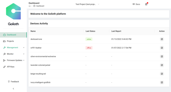 Golioth IoT development platform