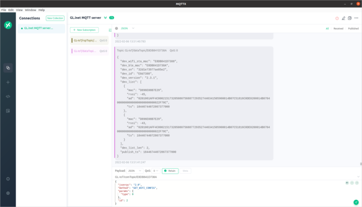 MQTT X BLE Beacon data