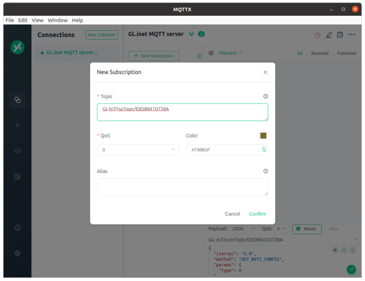 MQTT X New Subscription