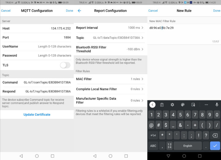 MQTT configuration